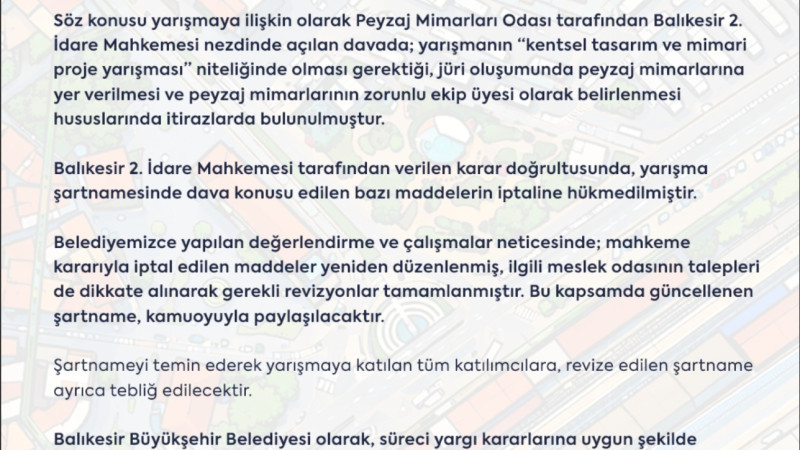 BÜYÜKŞEHİR'DEN CUMHURİYET MEYDANI HAKKINDA AÇIKLAMA